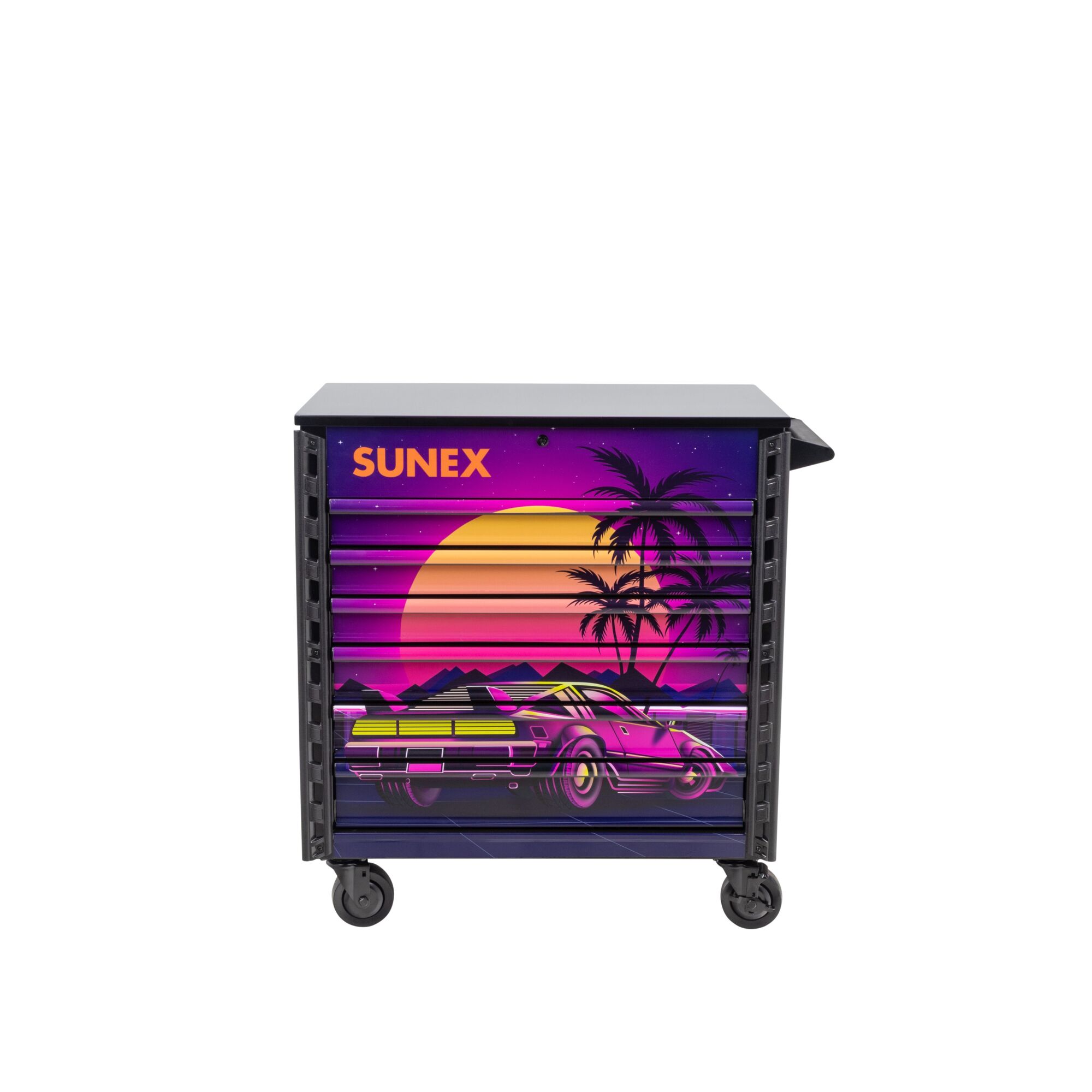 Sunex Tools, RETRO DESIGNED BLACK PREMIUM FULL DRAWER SERVICE CART, BLACK, Model: 8057XTBKRETRO